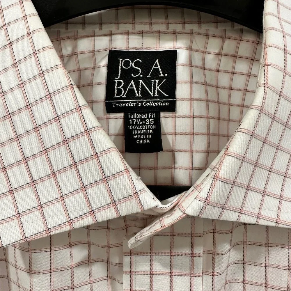 Jos A. Bank Traveler's Collection Spread Collar Tailored Fit Dress Shirt - Picture 2 of 4